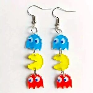 Pac man dangle earrings!
